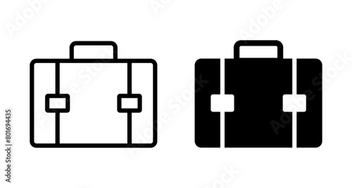 Briefcase icon vector isolated on white background. Briefcase vector icon