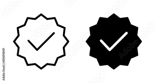 Approved icon vector isolated on white background. Certified Medal Icon vector. check mark