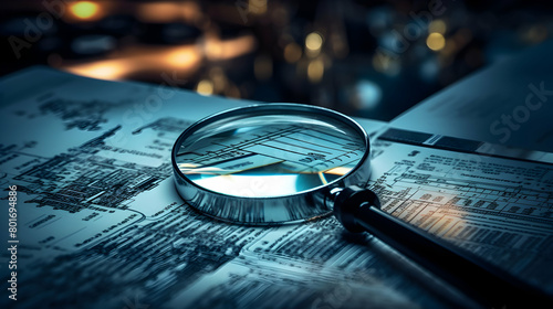 A magnifying glass revealing hidden opportunities in a financial report photo