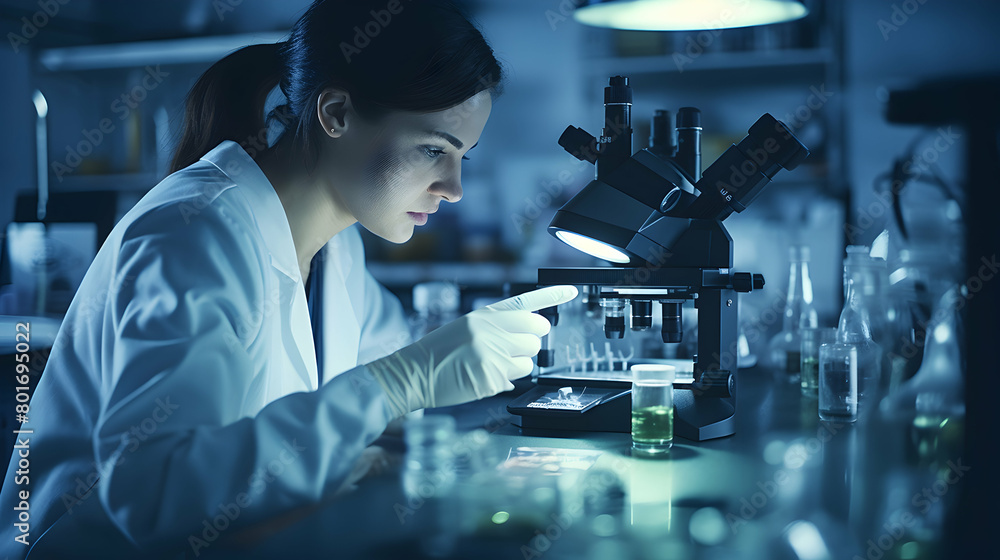 A medical technologist conducting lab tests, A medical technologist conducting lab tests,