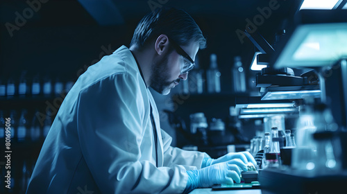 A medical technologist conducting lab tests, photo