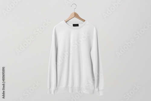 Blank white sweater, simple apparel in unisex design