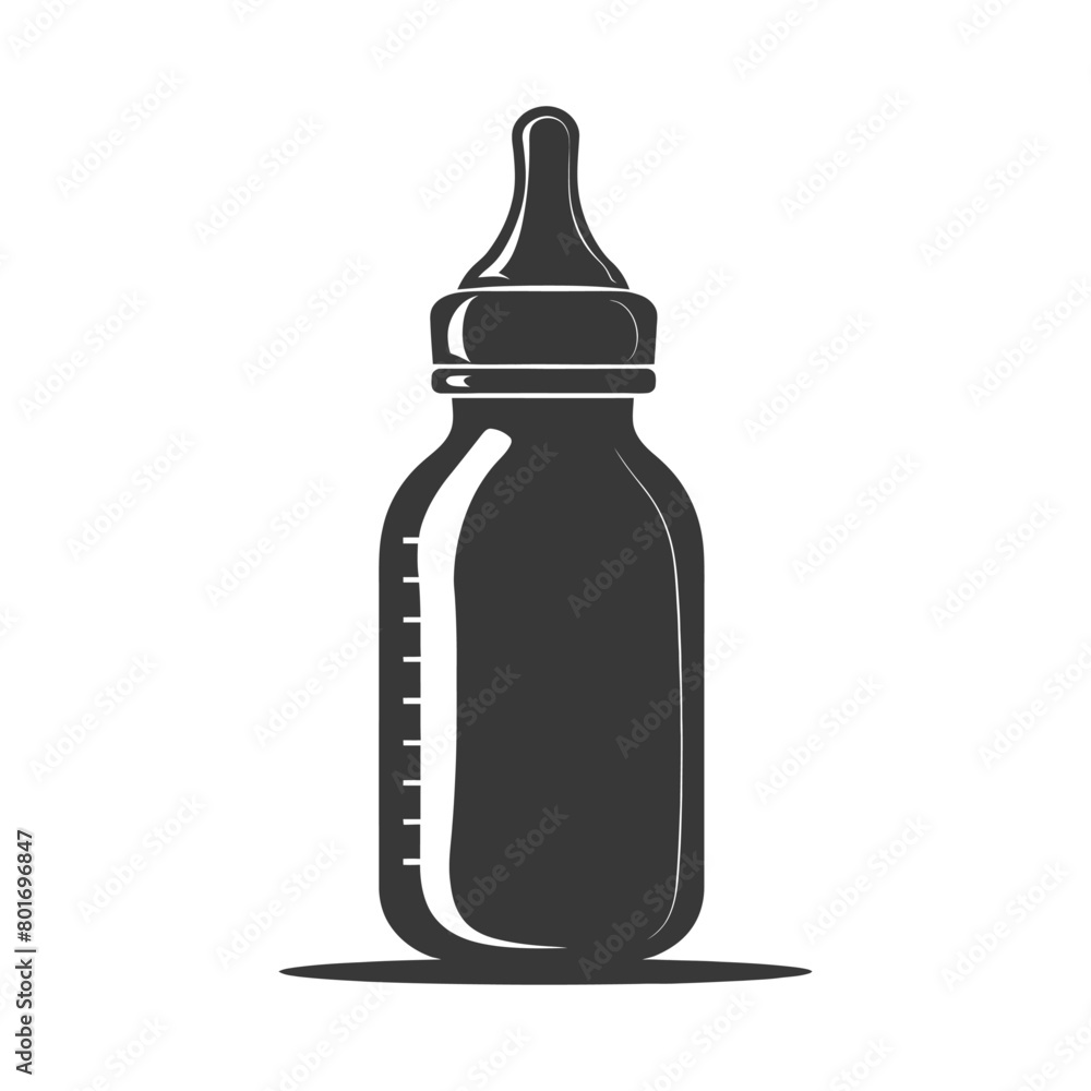silhouette baby bottle full black color only silhouette baby bottle full black color only