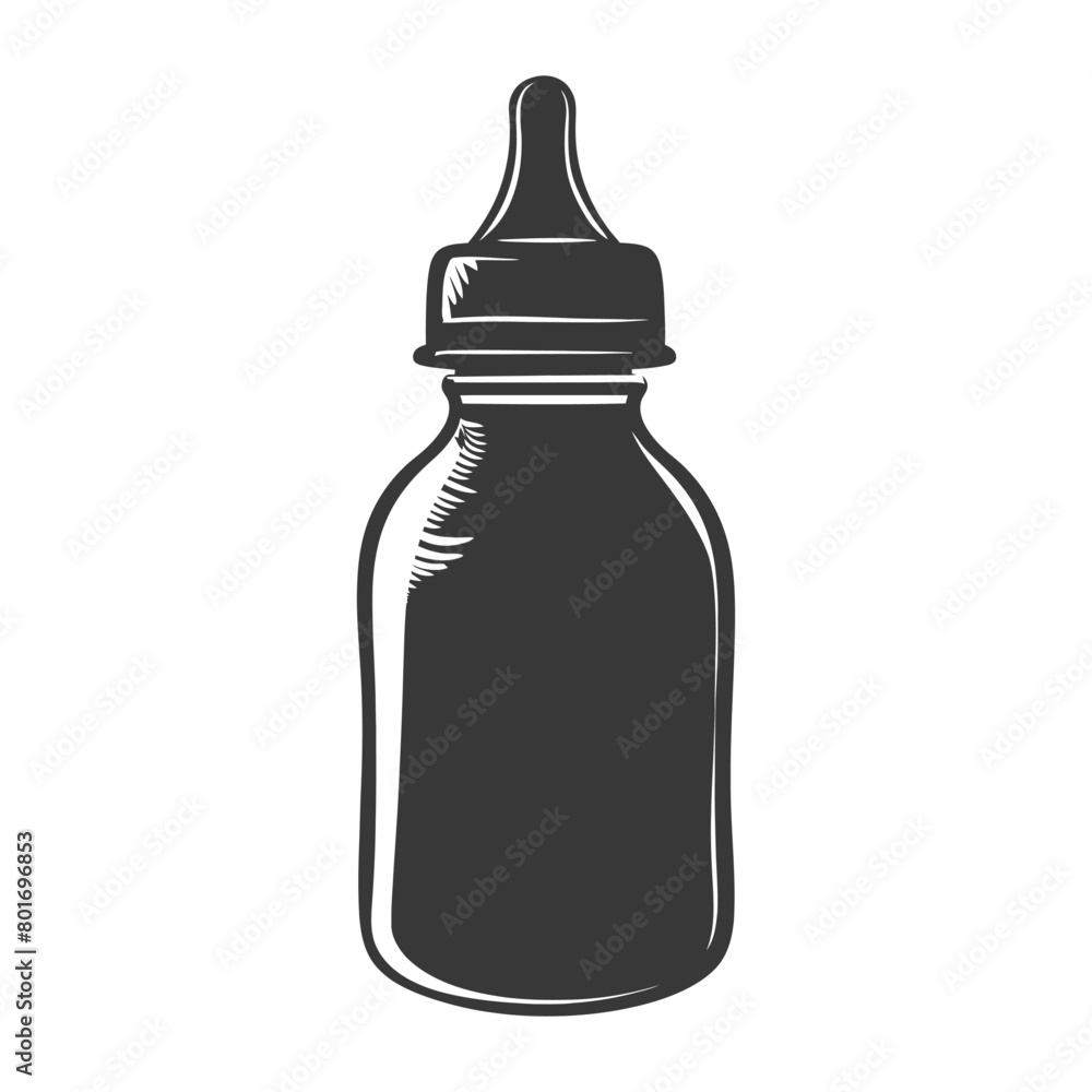 silhouette baby bottle full black color only silhouette baby bottle full black color only