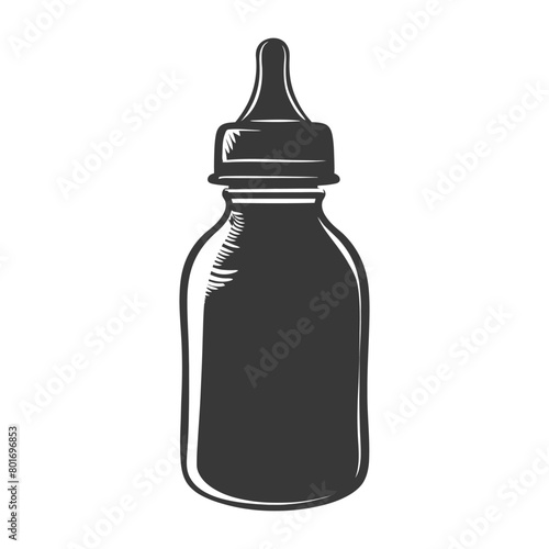 silhouette baby bottle full black color only