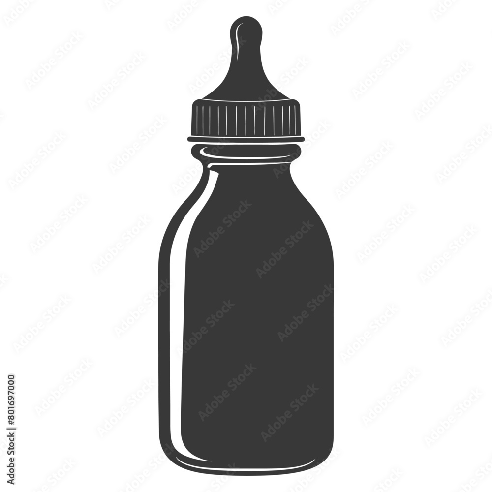 silhouette baby bottle full black color only silhouette baby bottle full black color only
