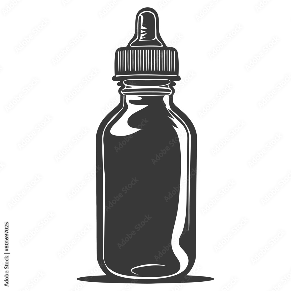 silhouette baby bottle full black color only silhouette baby bottle full black color only