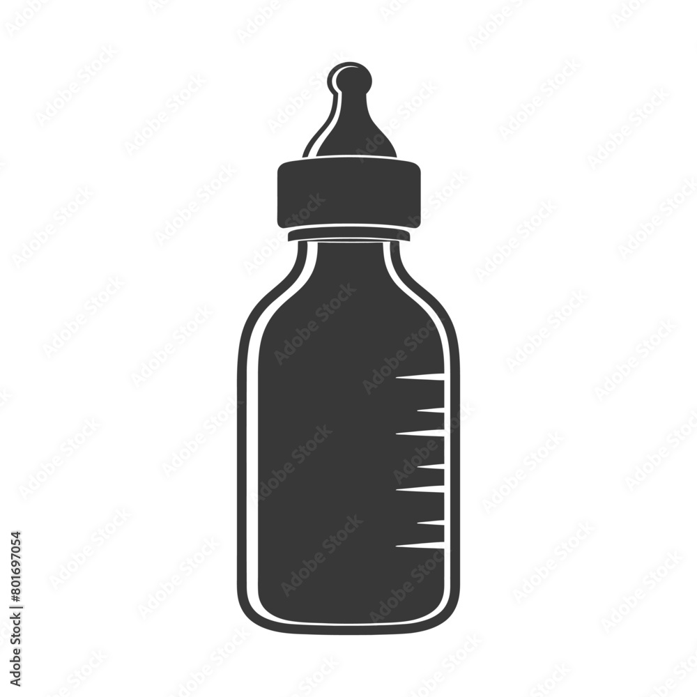 silhouette baby bottle full black color only silhouette baby bottle full black color only