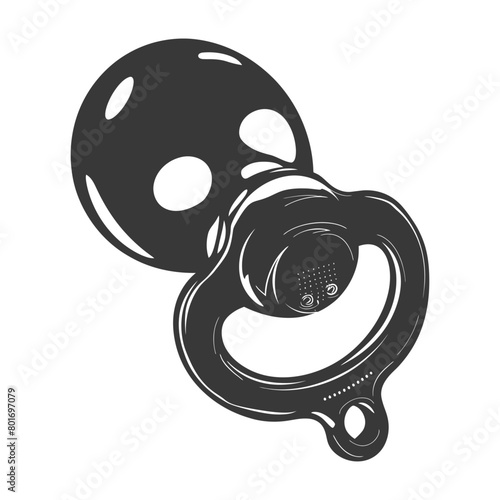 silhouette baby pacifier full black color only