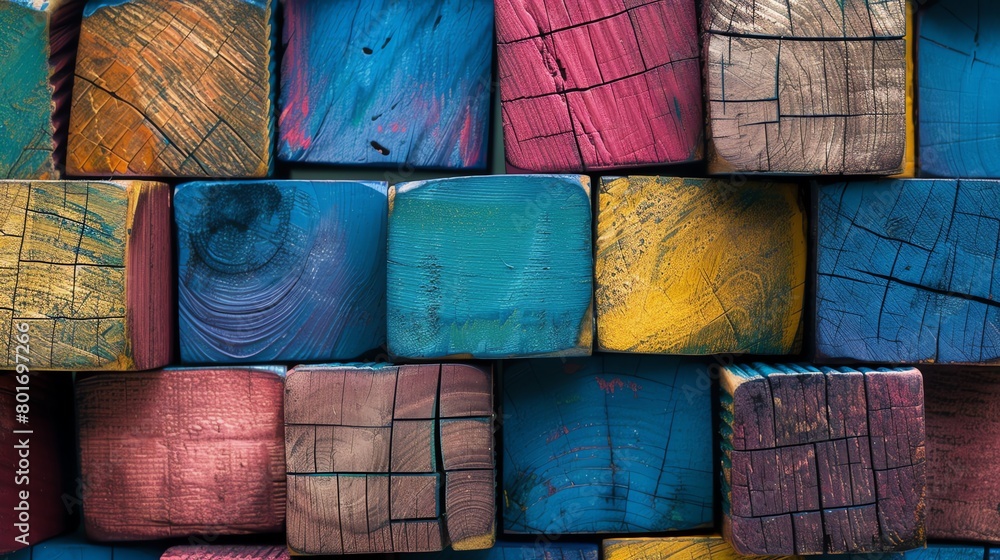 colorful cube wooden background colorful cube wooden background