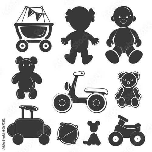 silhouette baby toys full black color only