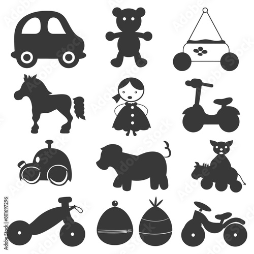 silhouette baby toys full black color only