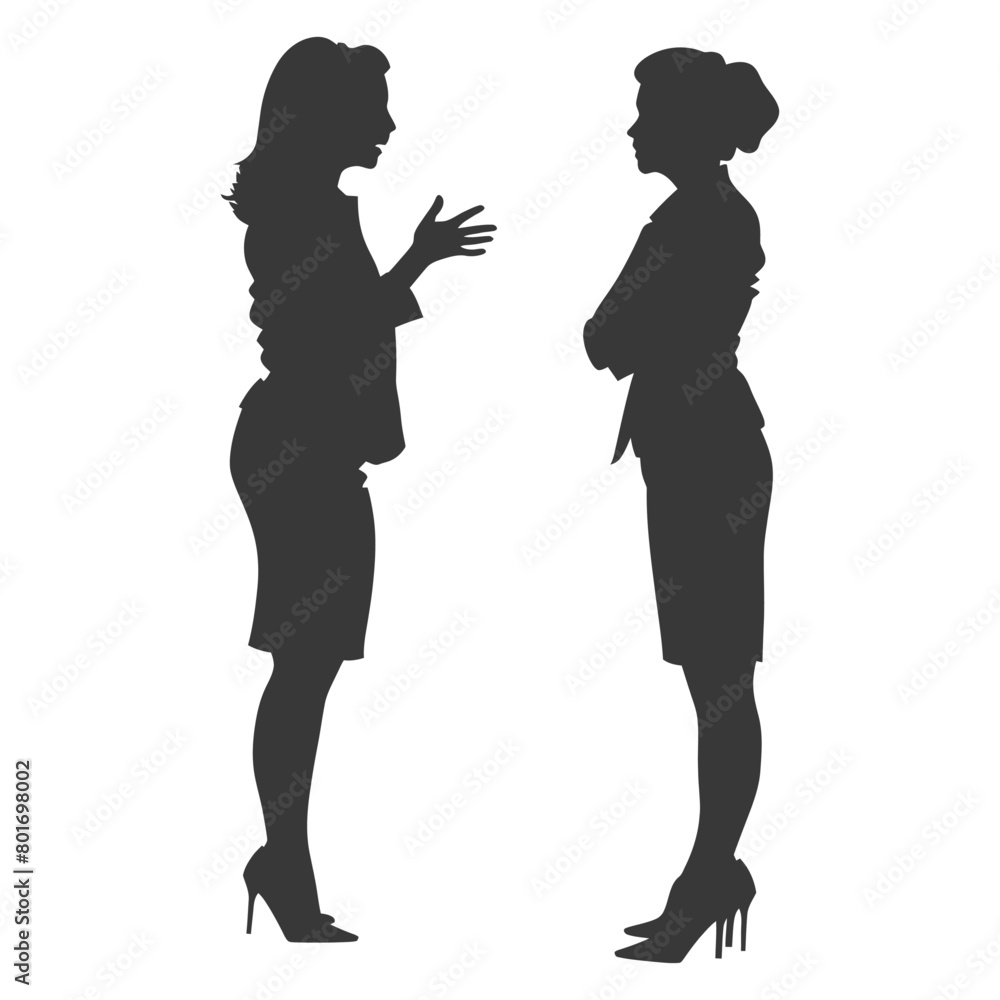 silhouette boss shouts at women employee full body black color only silhouette boss shouts at women employee full body black color only