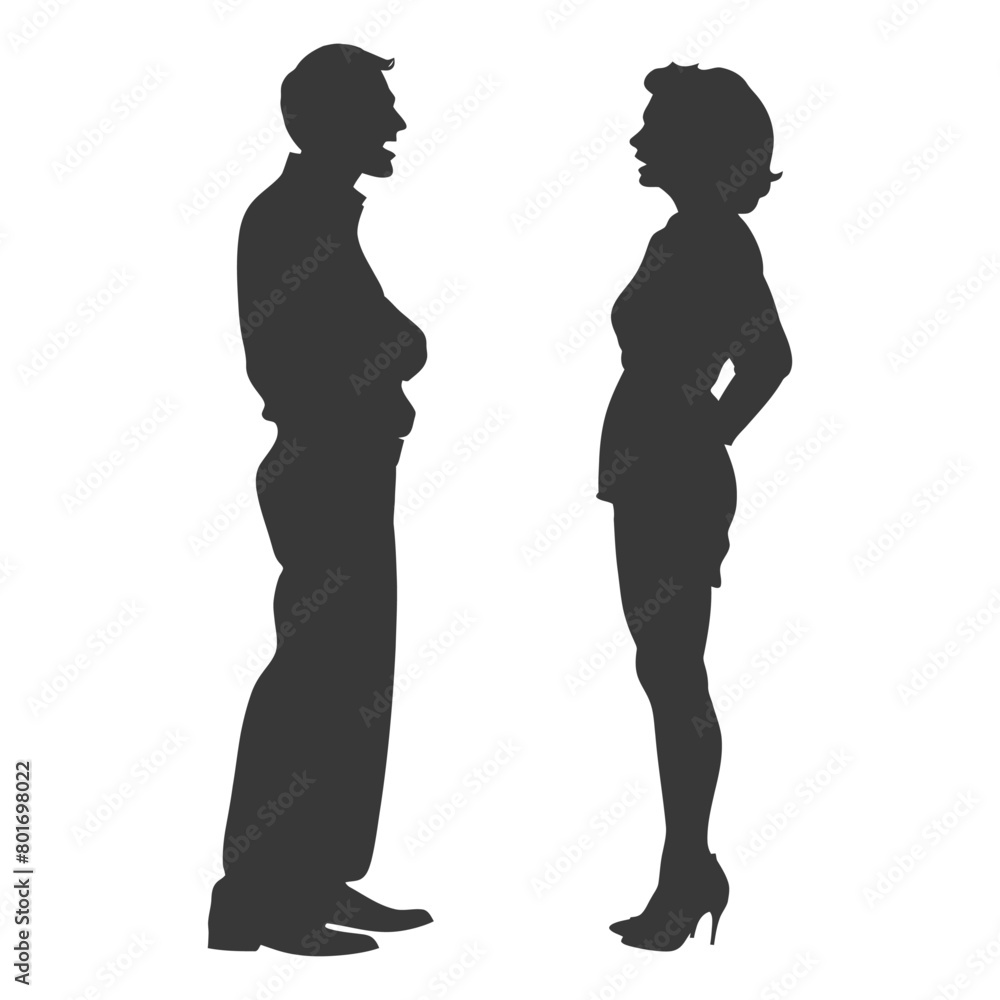 silhouette boss shouts at women employee full body black color only silhouette boss shouts at women employee full body black color only