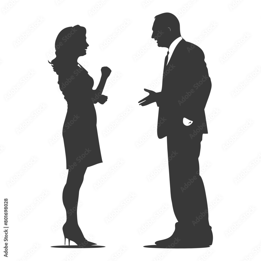 silhouette boss shouts at women employee full body black color only silhouette boss shouts at women employee full body black color only