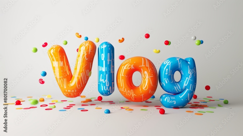 The word Vlog created in Serif Typography. The word Vlog created in Serif Typography.