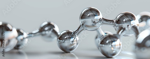 Spheres connected together representing atoms in a molecule photo