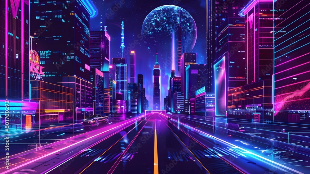 futuristic night city futuristic night city