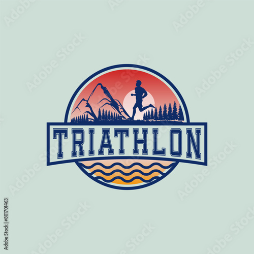 Traithlon logo vector graphic of illustration