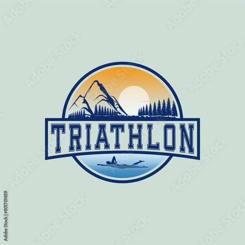 Traithlon logo vector graphic of illustration