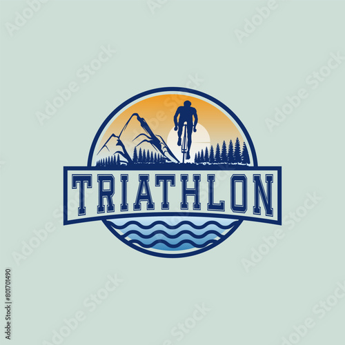 Traithlon logo vector graphic of illustration
