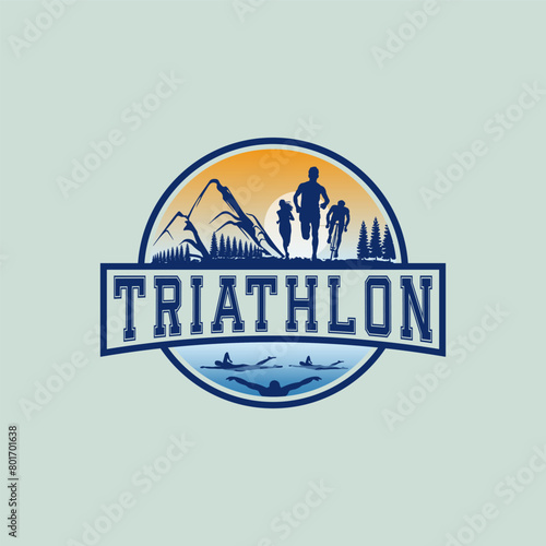 Traithlon logo vector graphic of illustration