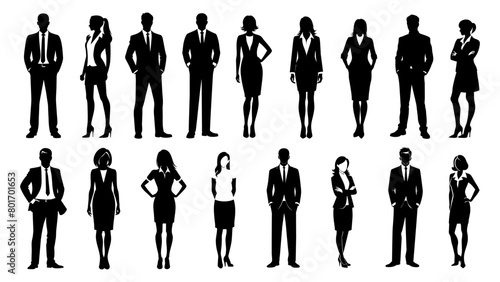 Modern silhouette of business people