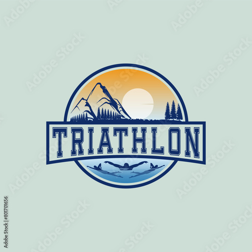 Traithlon logo vector graphic of illustration