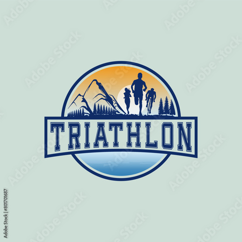 Traithlon logo vector graphic of illustration