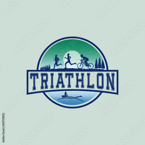 Traithlon logo vector graphic of illustration