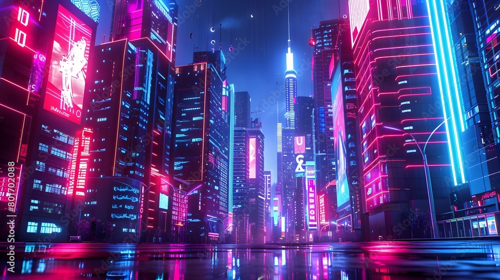 futuristic night city