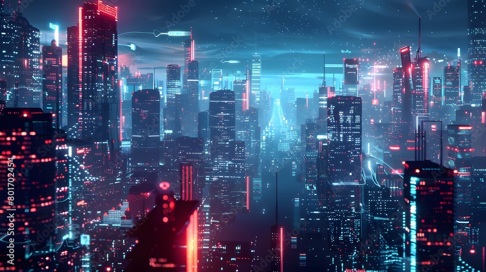 Obraz premium futuristic night city