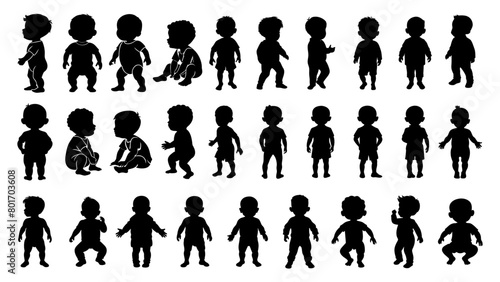 Silhouette of baby boy illustration
