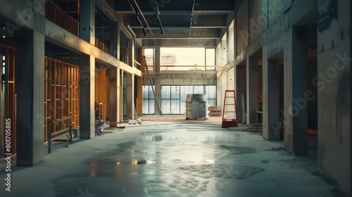 concrete construction, inside the building during construction