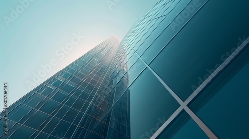 Elegant skyscraper icons and sleek design lines create a professional atmosphere on this business banner, banner background concept 3D with copy space