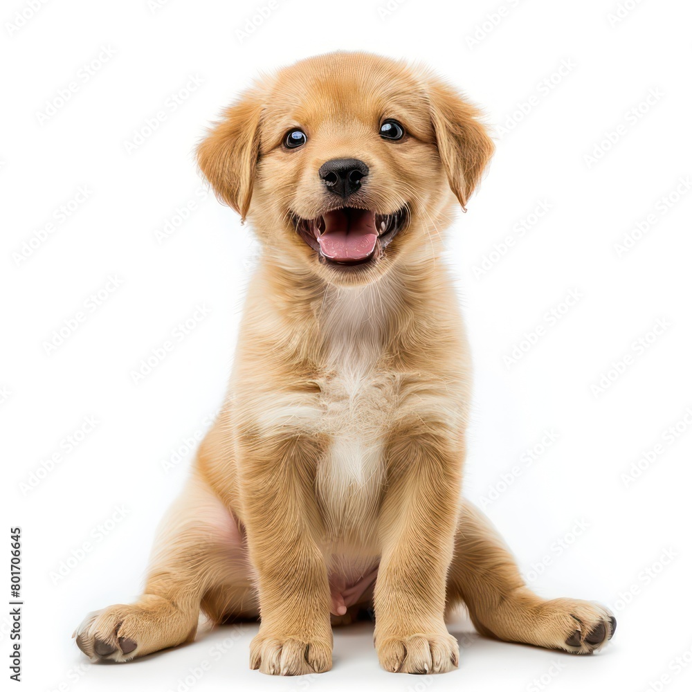 happy energetic puppy, sitting