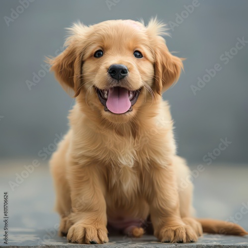 happy energetic puppy, sitting