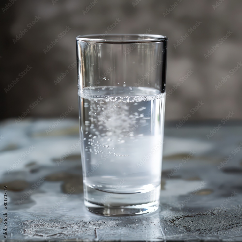 glass of pure spring water
