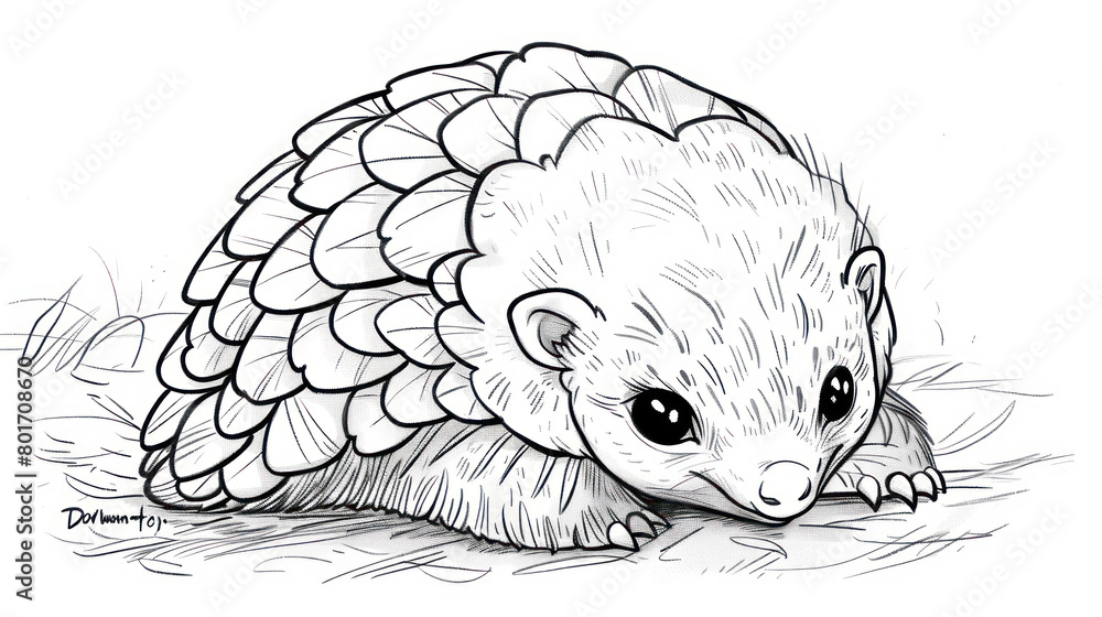 Pangolin coloring page | Free Printable Coloring Pages Stock ...