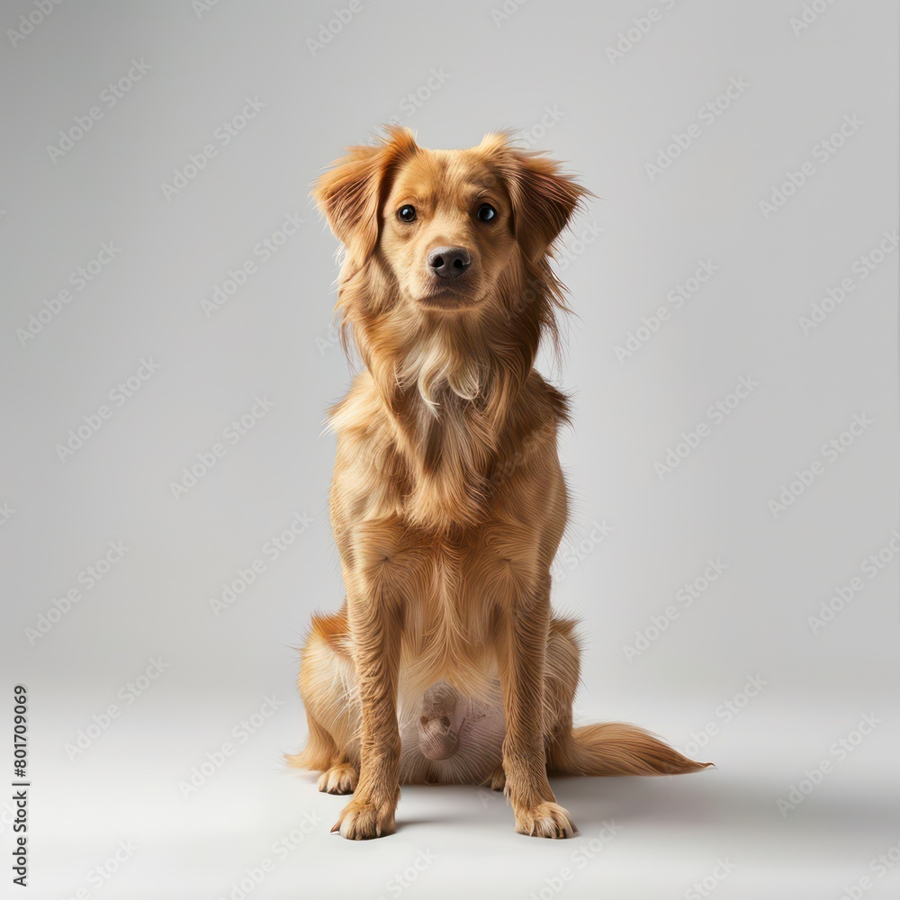 dog sitting down on white background dog sitting down on white background