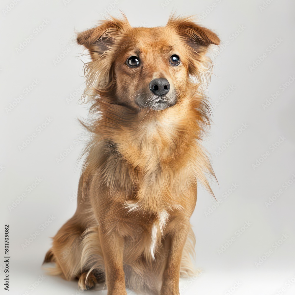 dog sitting down on white background dog sitting down on white background