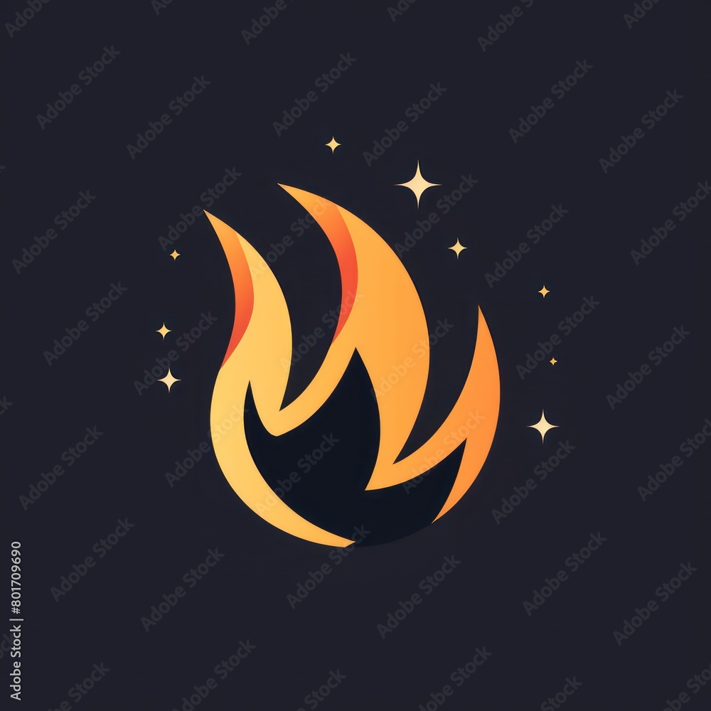 fire flame round logo design illustration fire flame round logo design illustration