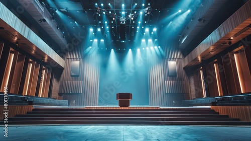 ultra modern auditorium  podium on the stage
