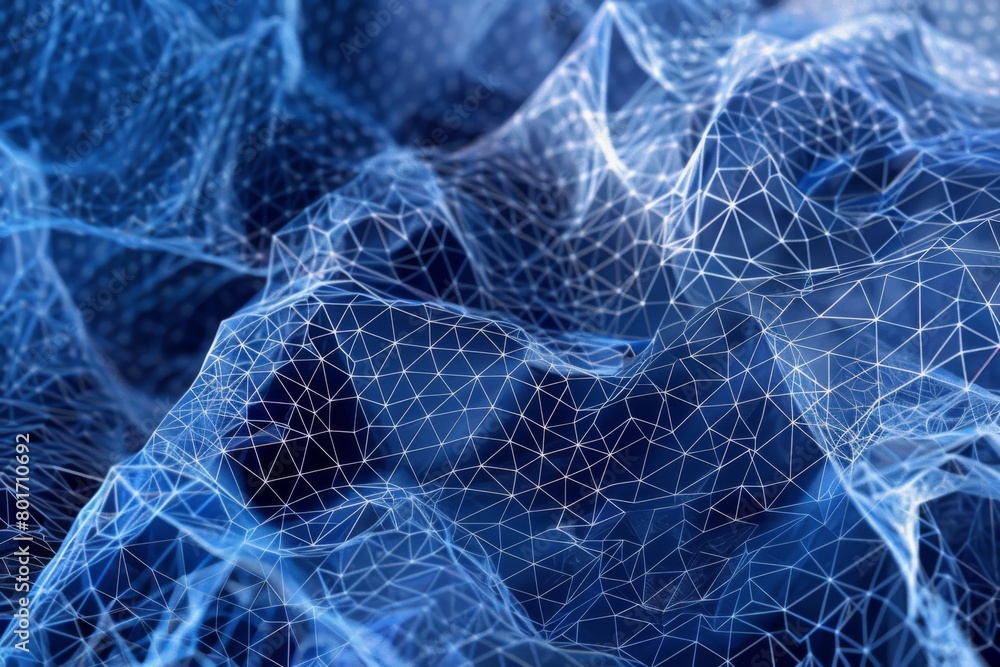 Obraz premium wireframe blue polygon background 