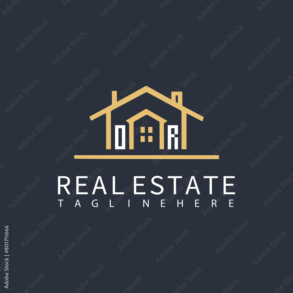 OR monogram logo for real estate with home shape creative design. OR monogram logo for real estate with home shape creative design.