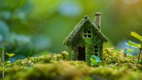 Wallpaper Mural green macro house with moss texture on moss surface Torontodigital.ca