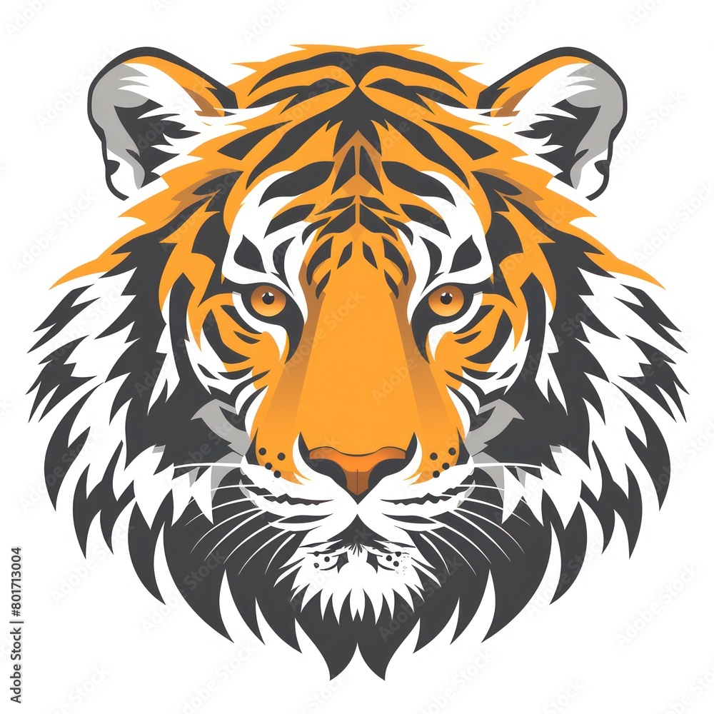 tiger head logo design, white background