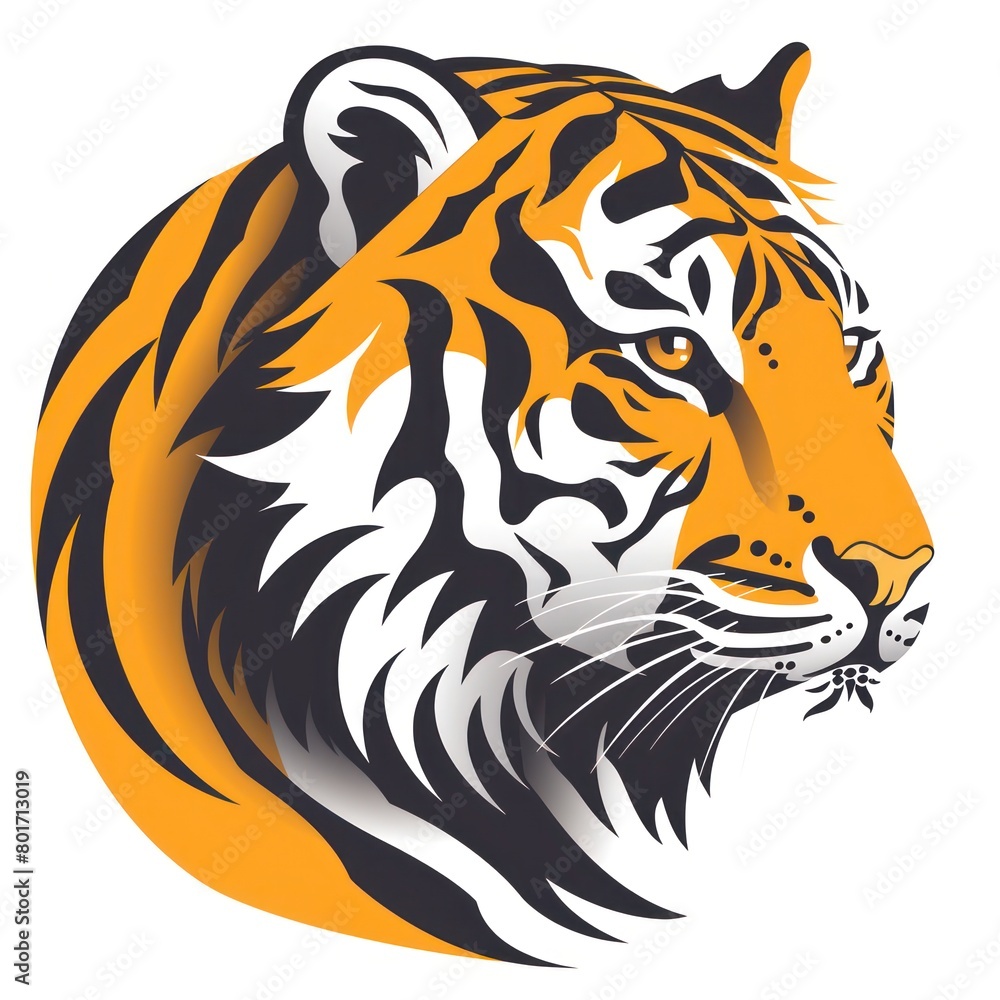 tiger head logo design, white background