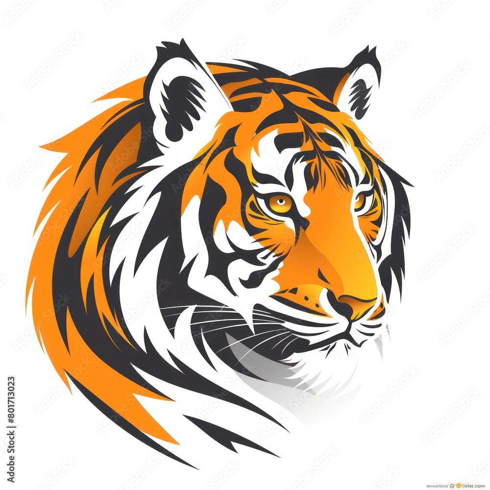 tiger head logo design, white background tiger head logo design, white background