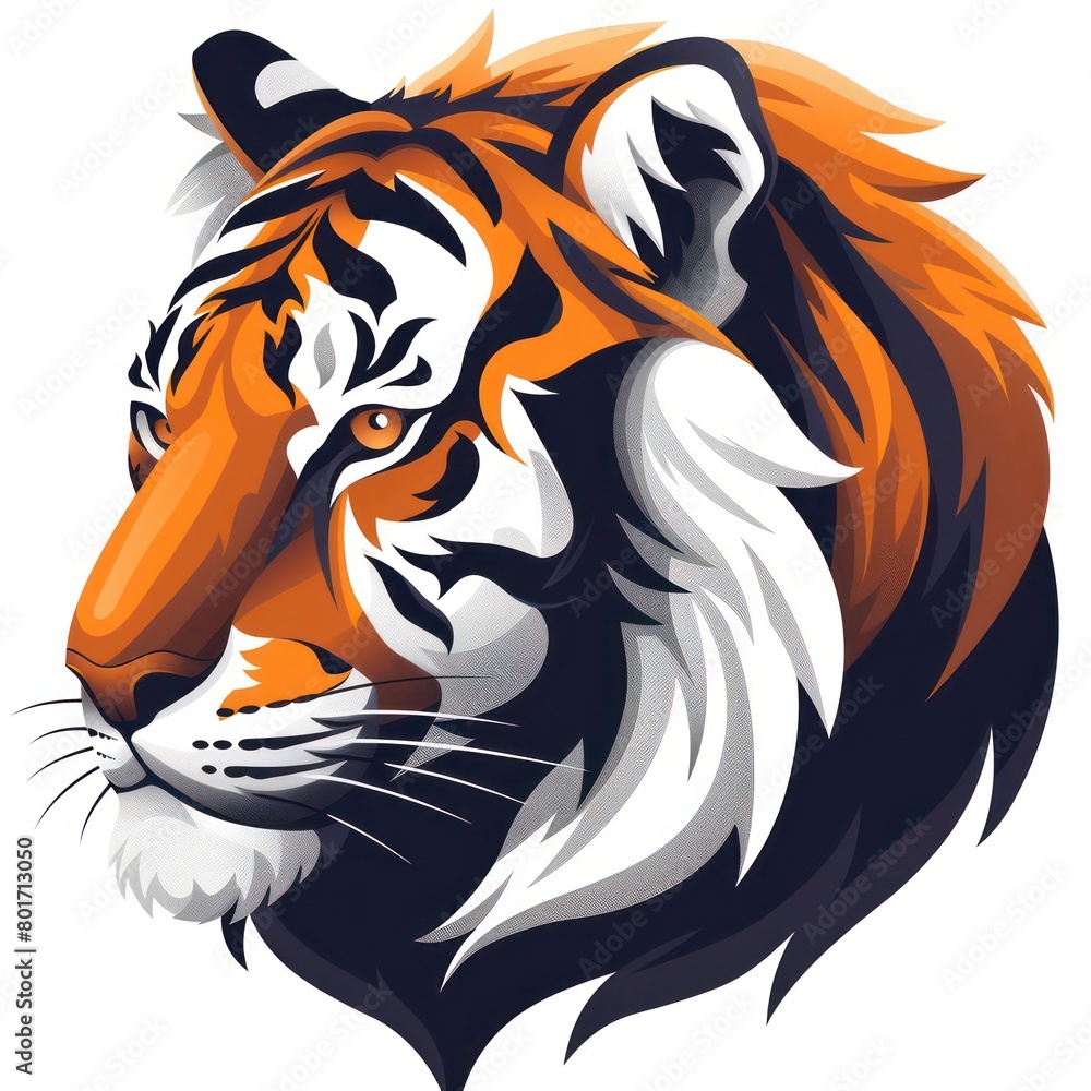 tiger head logo design, white background